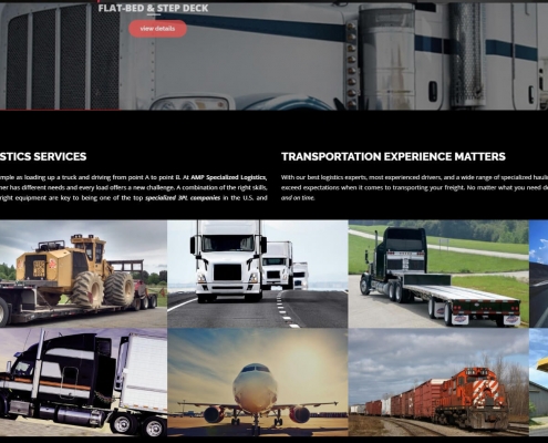 trucking company logistics website design example