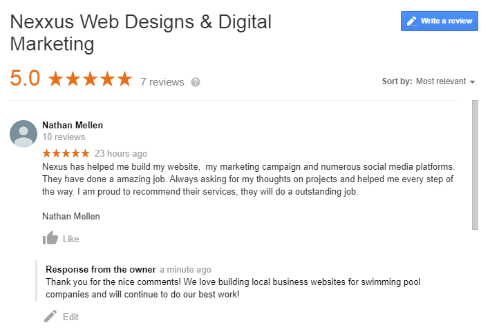 reviews of nexxus designs website services from pool companies (1)