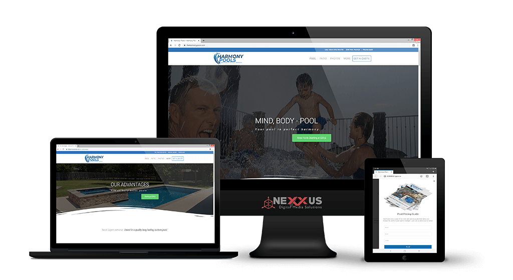website design project for swimming pool company